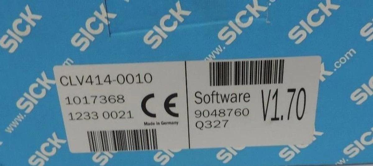 NEW SICK OPTIC CLV414-0010 BARCODE SCANNER PN 1017368 SOFTWARE 9048760 V1.70