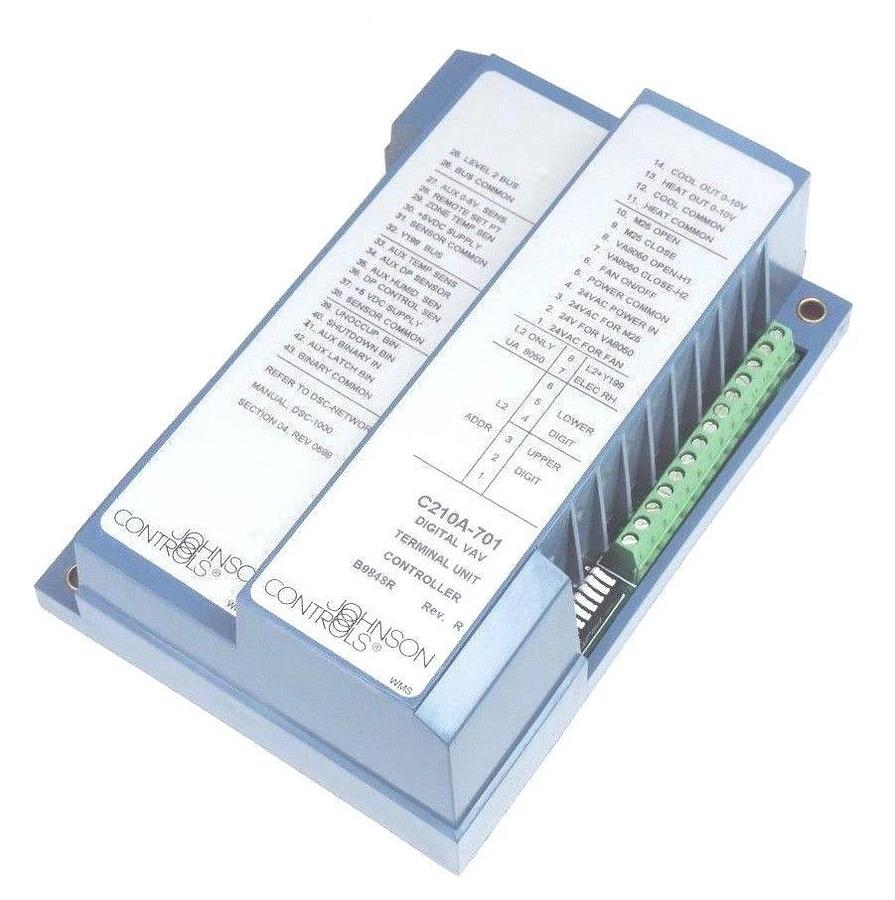 Used JOHNSON CONTROLS  C210A-701 DIGITAL VAV TERMINAL UNIT CONTROLLER REV R, C210A701