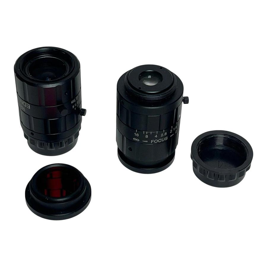 Lot of 2 Edmund Optics 59870 16mm F1.4 Lenses MidOpt BP635-25.5 Filters New