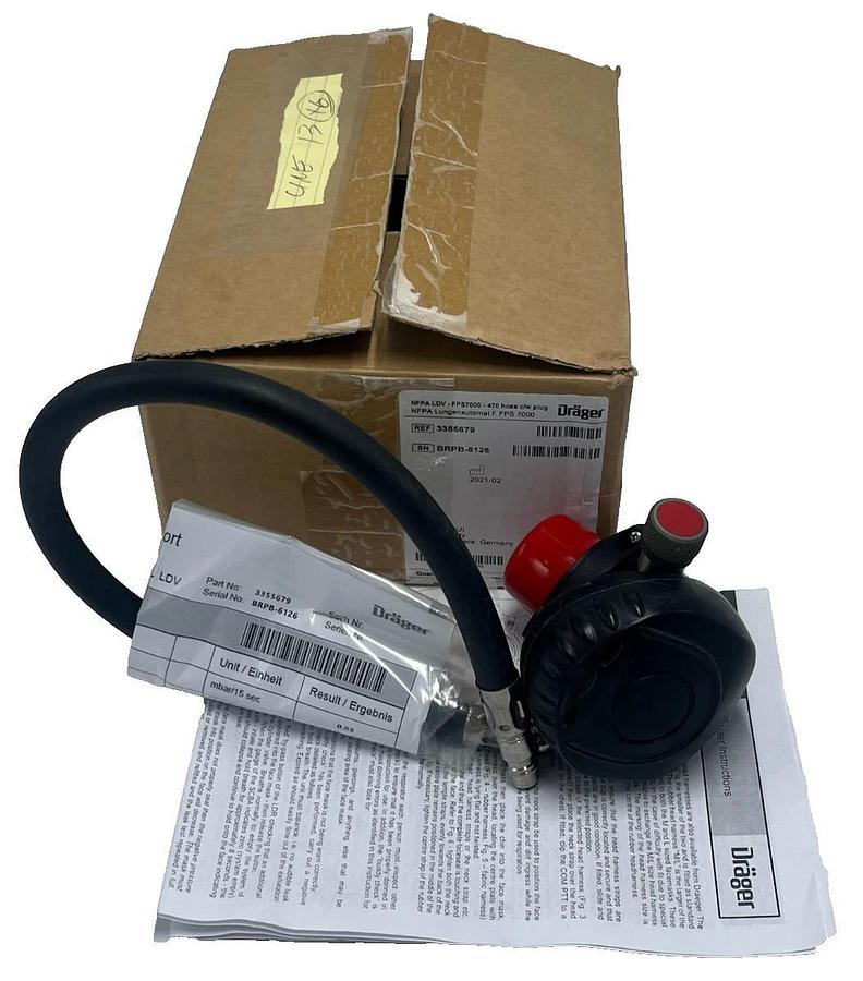 Drager Draeger FPS7000 NFPA Lung Demand Valve (LDV) 470 Hose c/w plug - 3355679