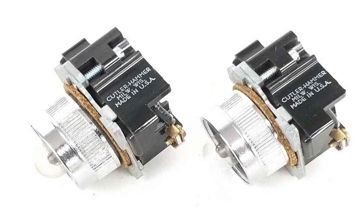 Used LOT OF 2 NEW CUTLER-HAMMER 10250T CONTACTS W/ INDICATOR LAMPS, 110V