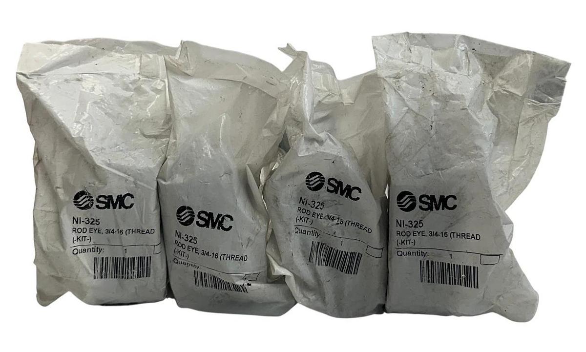 Used 4 SMC NI-325 / NI325 TIE ROD KITS ROD EYE 3/4-16 THREAD KIT NSFS