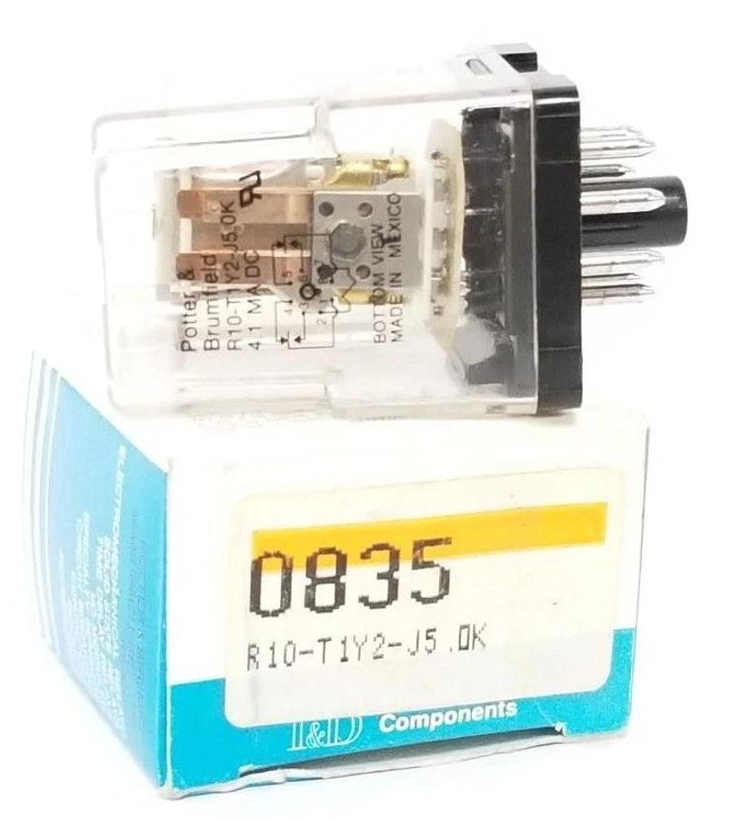 Used NIB POTTER & BRUMFIELD R10-T1Y2-J5.0K RELAY 0835 4.1 MA DC R10T1Y2J50K