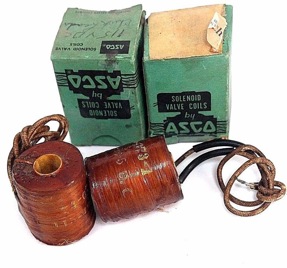 Used LOT OF 2 ASCO 74-073-1 SOLENOID COILS 740731, 115-125 D.C.
