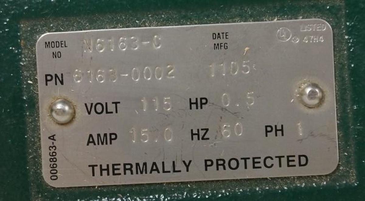 Used NEW ZOELLER 6163-0002 DOUBLE SEAL SEWAGE PUMP N6163-C 1/2HP 115V 15A CAST IRON