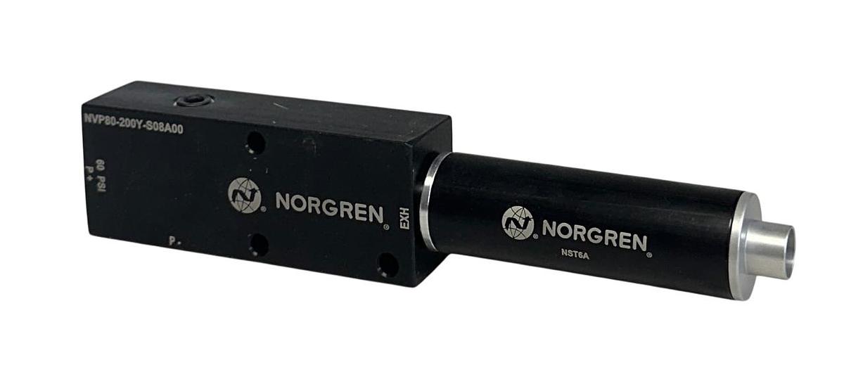 Used NORGREN NVP80-200Y-S08A00 / NST6A MODULAR VENTURI VACUUM GENERATOR/SILENCER NSNP