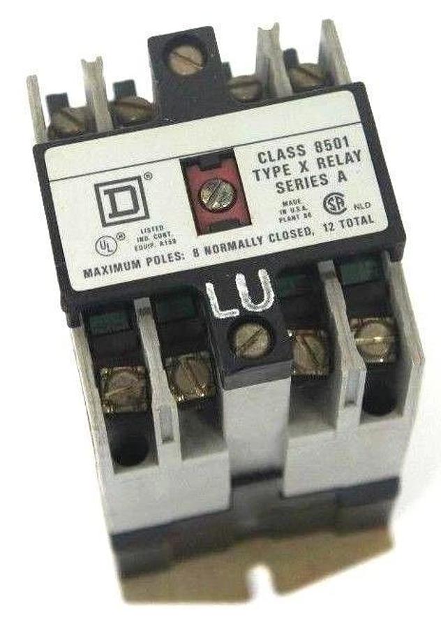 Used SQUARE D 8501-X0-40 TYPE X CONTROL RELAY SER A FORM KU 8501XO40 8501X040