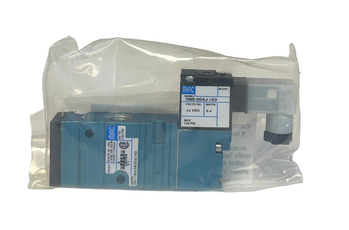 Used MAC VALVES 52A-11-B0A-DM-DDAJ-1KD / 52A11B0ADMDDAJ1KD SOLENOID VALVE 3-WAY NSMP