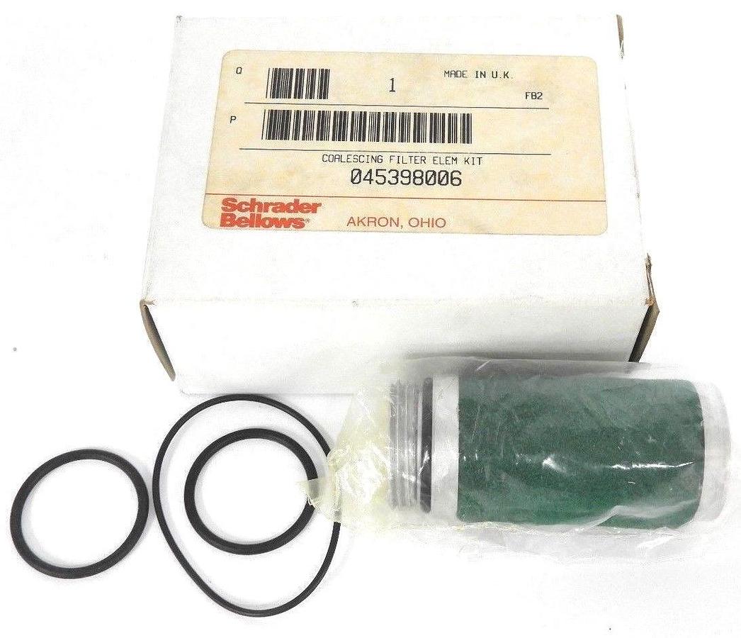 Used NIB SCHRADER BELLOWS 045398006 COALESCING FILTER ELEMENT KIT