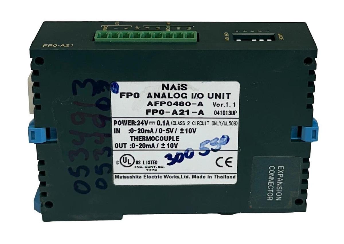 Used MATSUSHITA ELECTRIC FP0-A21-A / AFP0480-A NAiS FP0 ANALOG I/O UNIT 24V USNP