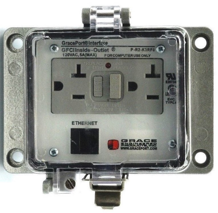 Used GRACE ENGINEERED PRODUCTS P-R2-K3RF0 DATA INTERFACE PORT CAT 5 1 PORT  PR2K3RF0