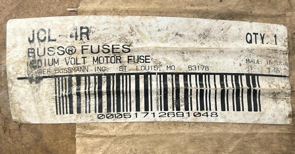 Cooper Bussmann JCL-4R Medium Voltage Fuse | 5.08kV 130A 50kA | JCL4R Motor Fuse