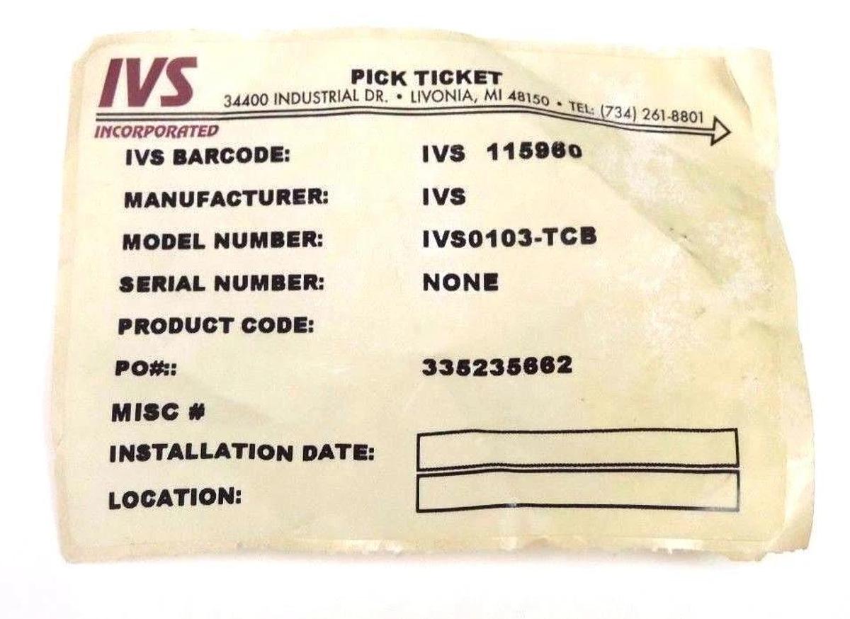 Refurbished REPAIRED IVS IVS0103-TCB CONNECTOR ASSEMBLY IVS0103TCB 115960