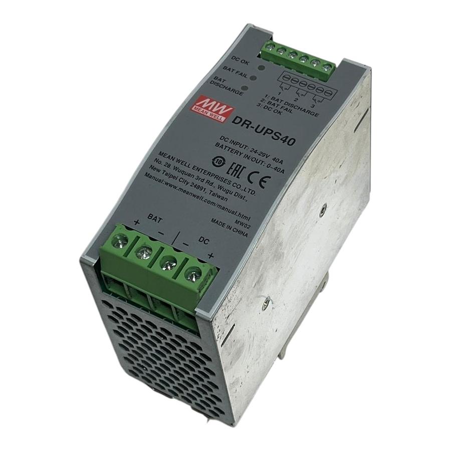 Used Mean Well DR-UPS40 24V 40A DIN Rail Battery Control UPS Module