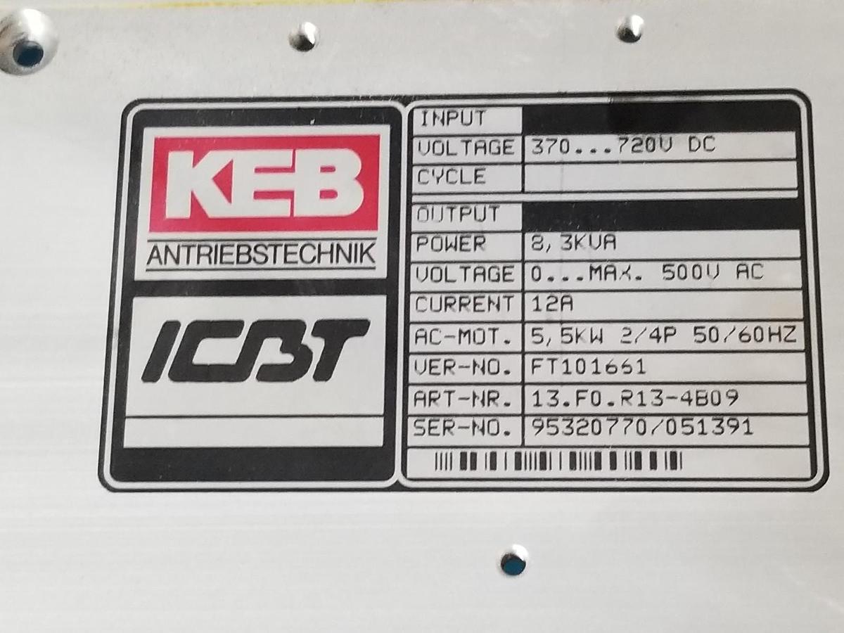 Used KEB SIDE PANEL / HEAT SINK FOR 13.F0.R13-4B09 FREQUENCY CONVERTER DRIVE
