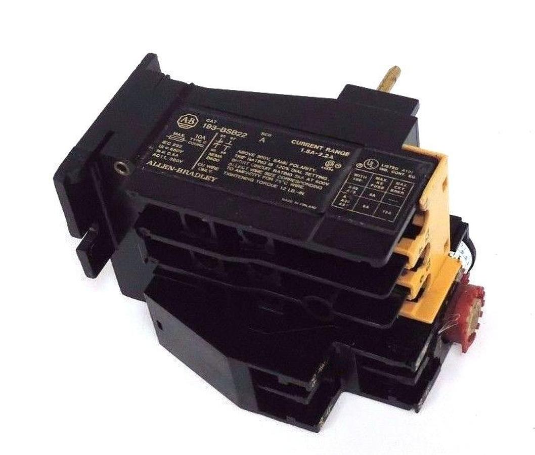 Used ALLEN BRADLEY 193-BSB22 SER. A OVERLOAD RELAY 193BSB22 RANGE: 1.5A-2.2A