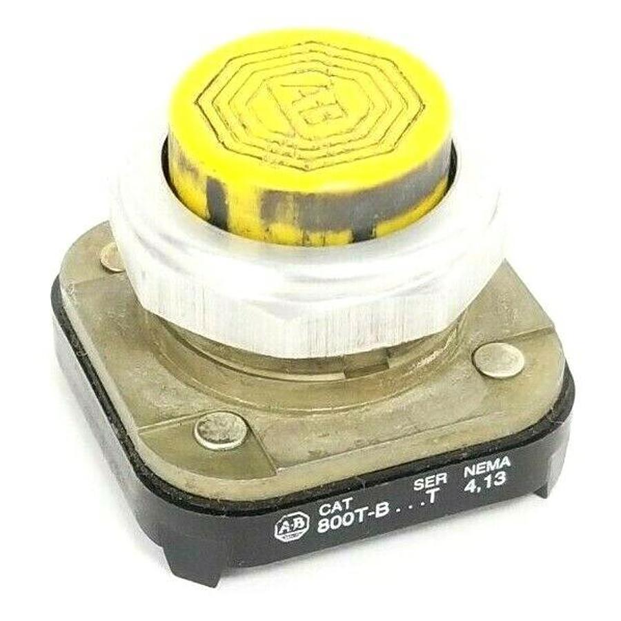 Used ALLEN BRADLEY 800T-B9 PUSH BUTTON MOMENTARY 30MM EXTENDED HEAD SER. T, 800TB9