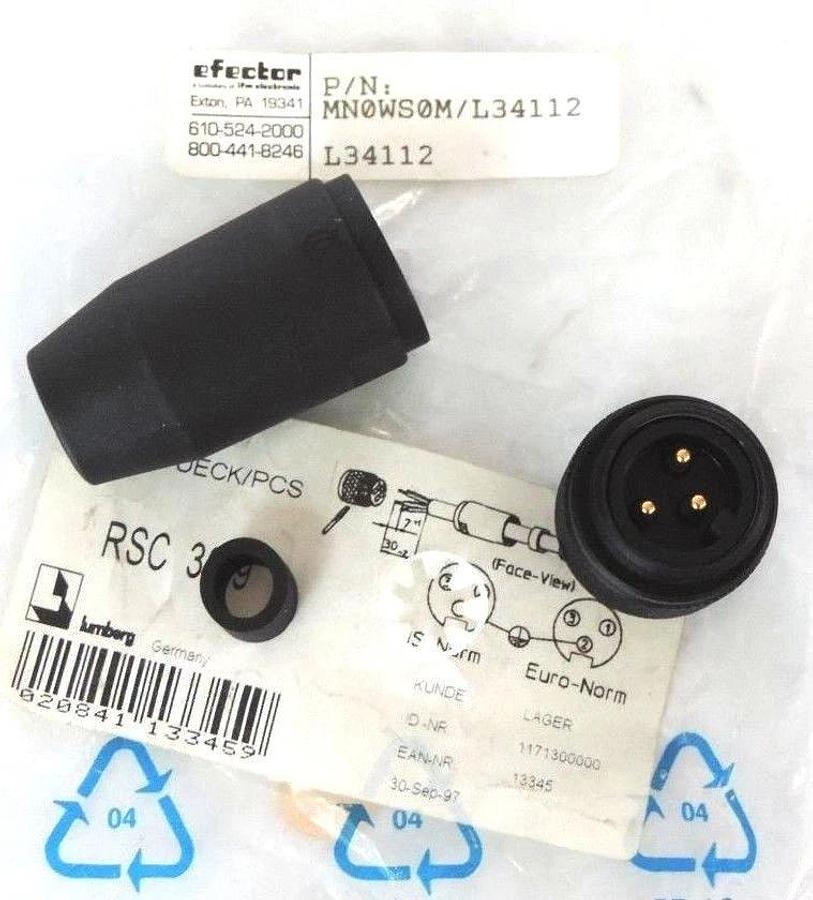 Used NEW EFECTOR L34112 CONNECTOR 7/8INCH WIREABLE MN0WS0M/L34112