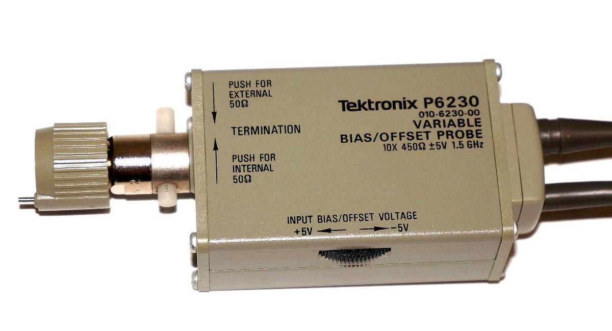 Used TEKTRONIX P6230 VARIABLE BIA/OFFSET PROBE W/ P6009 PASSIVE PROBE