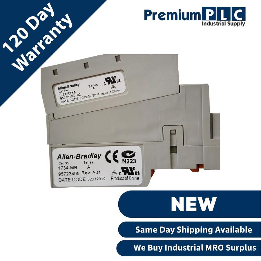 Used ALLEN BRADLEY 1734-TBS /A POINT I/O TERMINAL BASE TWO PIECE,8 SPRING-CLAMP TERM.