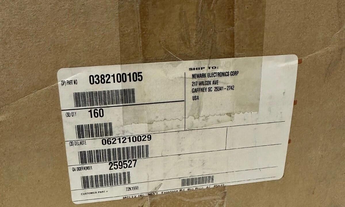 Used 160 NEW MOLEX 0382100105 BARRIER TERMINAL STRIPS 38210-0105 / 382100105
