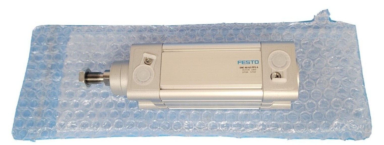Used NEW FESTO DNC-40-42-PPV-A CYLINDER 163336 L860 PMAX. 12 BAR