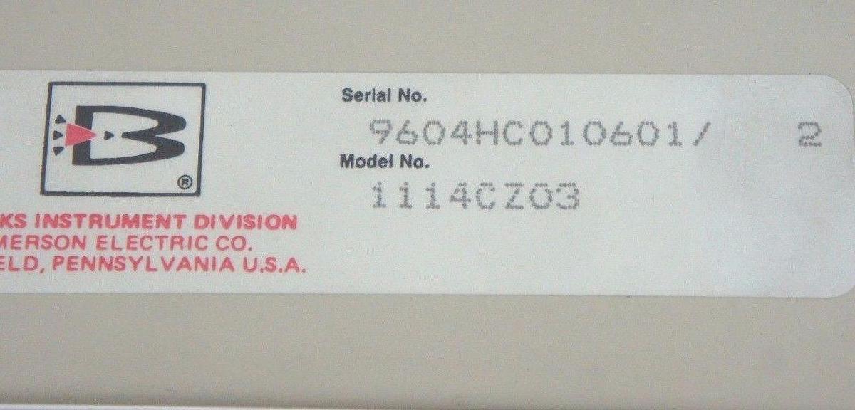 Used NEW BROOKS INSTRUMENT 1114CZ03 FLOW METER 9604HC010601