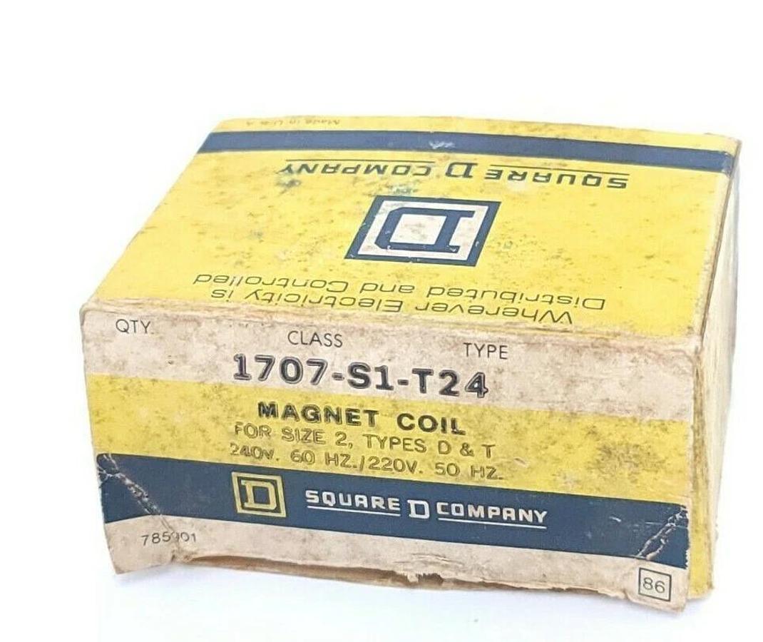 Used SQUARE D 1707-S1-T24 MAGNET COIL 240-220V 60-50HZ, 1707S1T24