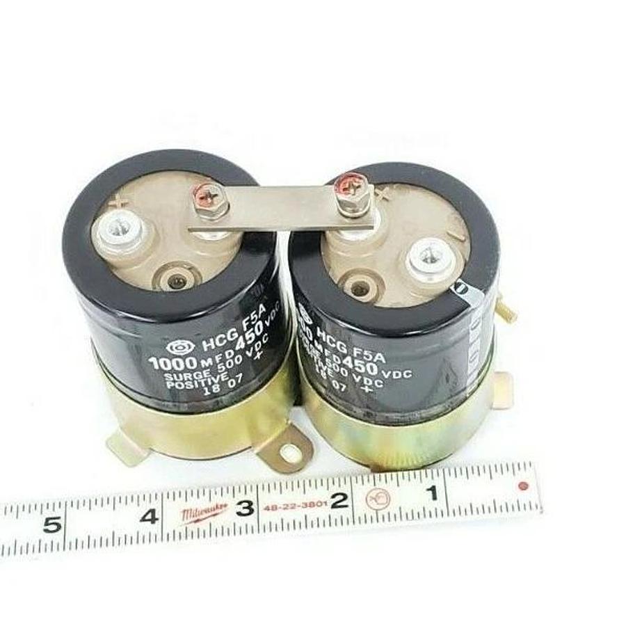 Used LOT OF 2 HITACHI HCGF5A 1000 MFD 450 VDC CAPACITORS SURGE 500 VDC