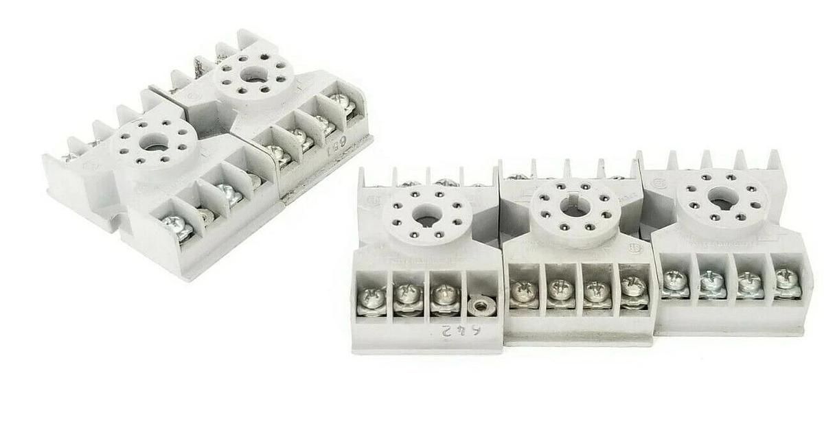 Used LOT OF 5 POTTER & BRUMFIELD 27E122 RELAY SOCKETS 10A 300V
