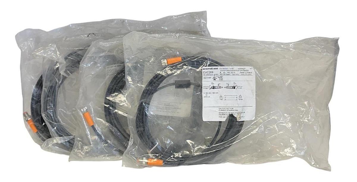 Used 4 IFM VDOGF030MSS0005H03STGF030MS / EVC269 ECOMOT 400 CONNECTION CABLES 5M NSFS