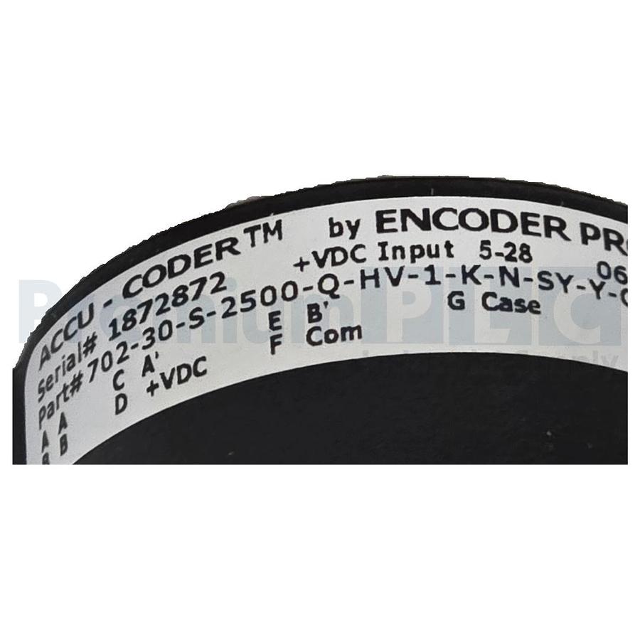 Used NEW ACCU-CODER 702-30-S-2500-Q-HV-1-K-N-SY-Y-CE INCREMENTAL SHAFT ENCODER 850197