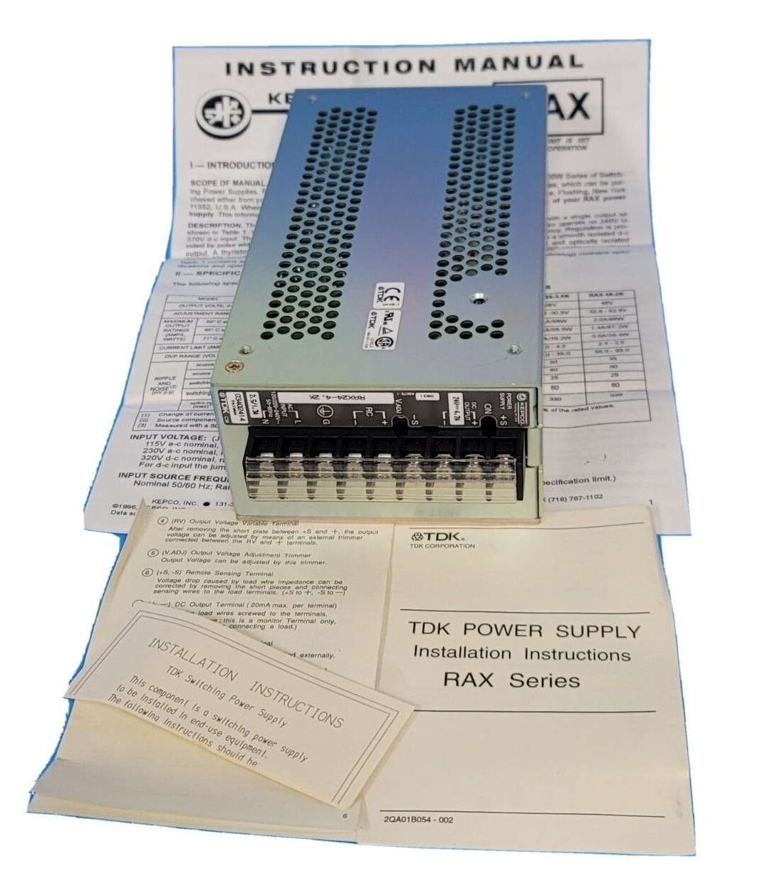 Used NIB TDK KEPCO RAX24-4.2K POWER SUPPLY 120/220-240VAC 50-60HZ 1.3A INPUT