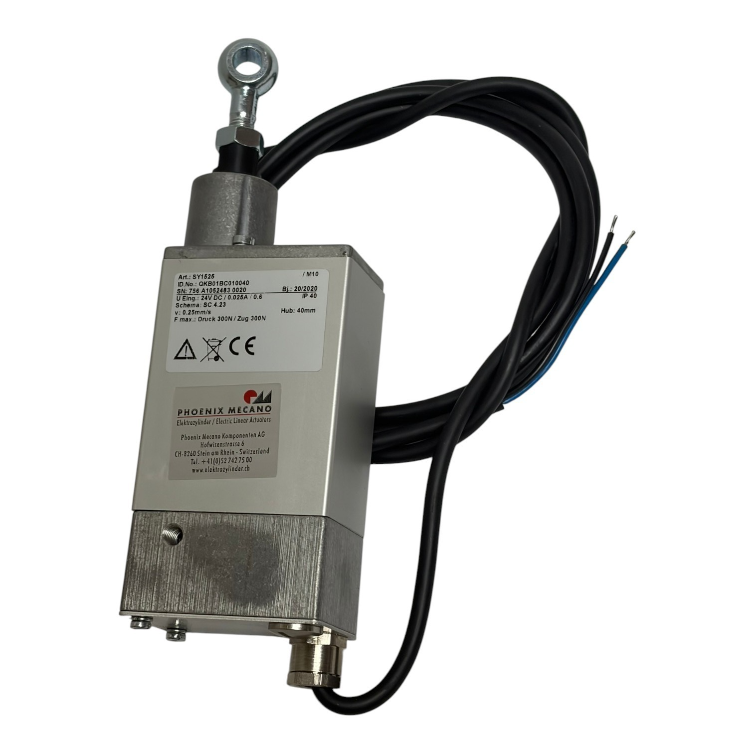 Used Phoenix Mecano SY1525 Electric Linear Actuator Cylinder QKB01BC010040