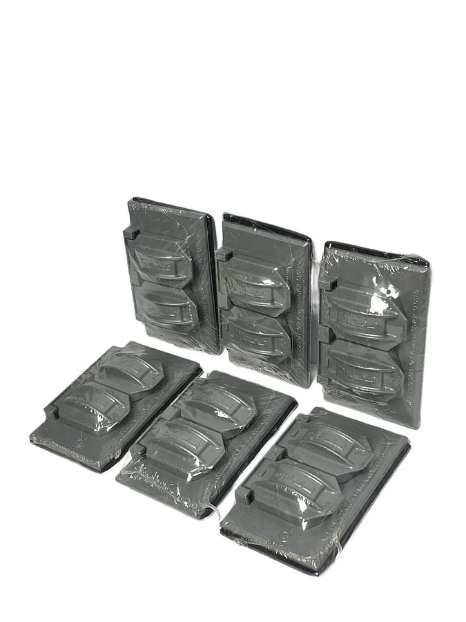 Lot of 6 Bell Outdoor 5180-0 Weatherproof Cover Single-Gang Duplex Gray – NEW