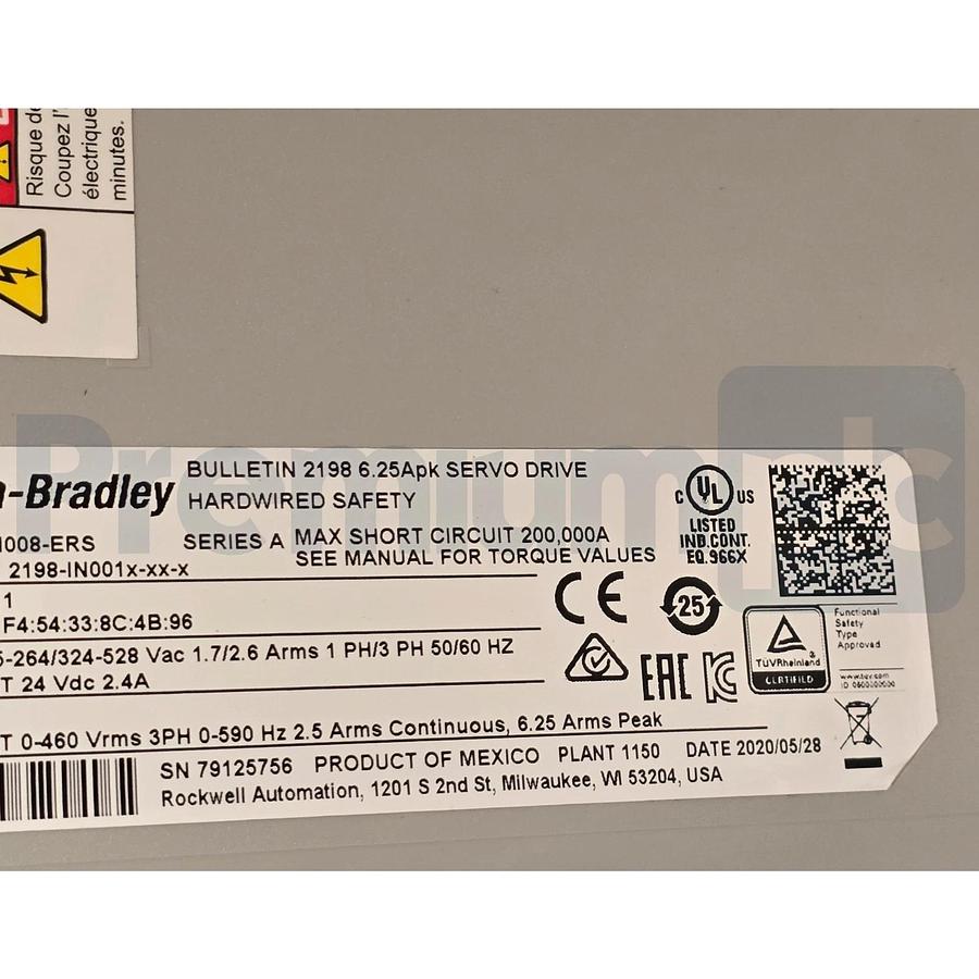 Allen-Bradley 2198-H008-ERS /A Kinetix 5500 Servo Drive 1.6kW 1/3PH 195-528V NEW 884951282797