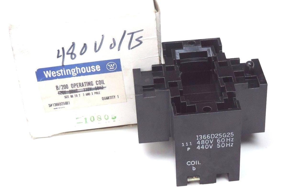 Used NIB WESTINGHOUSE 1366D25G25 B/200 OPERATING COIL, 208V SIZE 00-2 2&3POLE