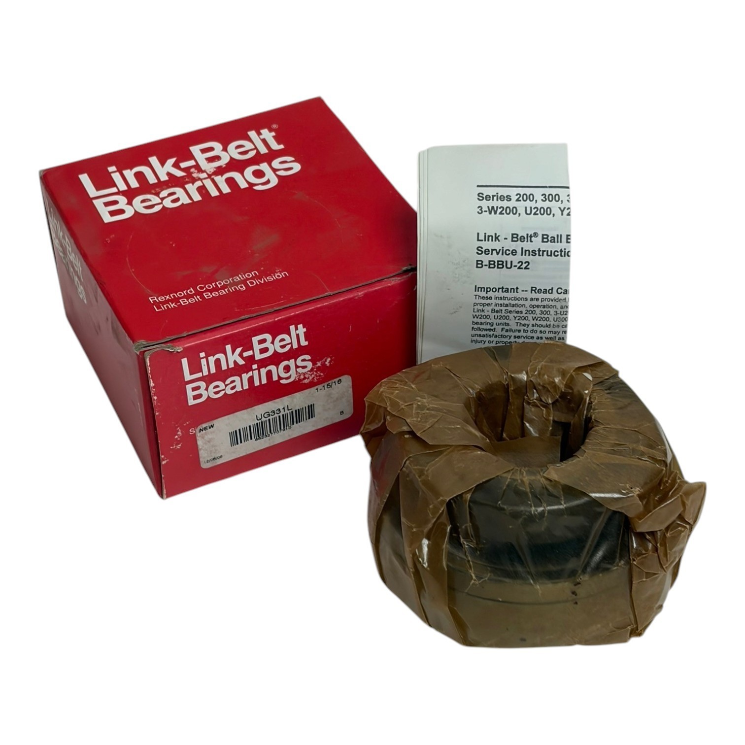 Used Link-Belt UG331L Wide Inner Ring Ball Bearing Insert 1-15/16" Heavy Duty New