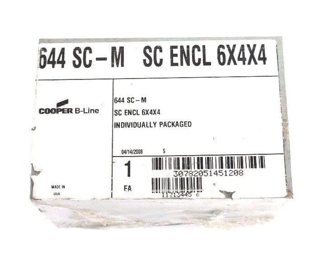 Used NEW COOPER B-LINE 644 SC-M SCREW COVER JUNCTION BOX 6X4X4, 644SCM