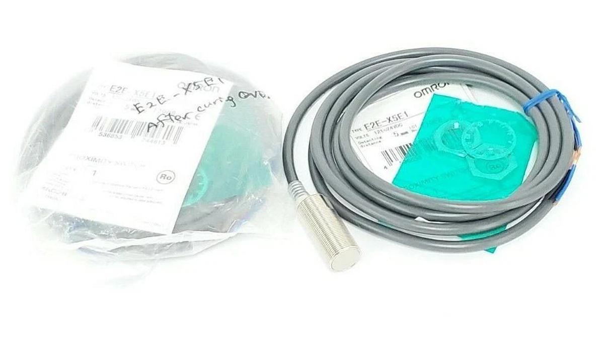 Used LOT OF 2 NEW OMRON E2E-X5E1 PROXIMITY SWITCHES E2EX5E1 RANGE: 5MM, 12TO24VDC, 2M