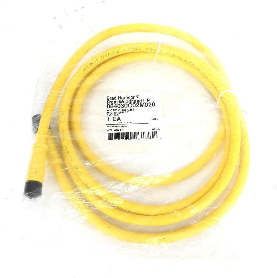 Used NEW BRAD HARRISON 884030C02M020 MICRO CHANGE CORDSET 2M, 4P