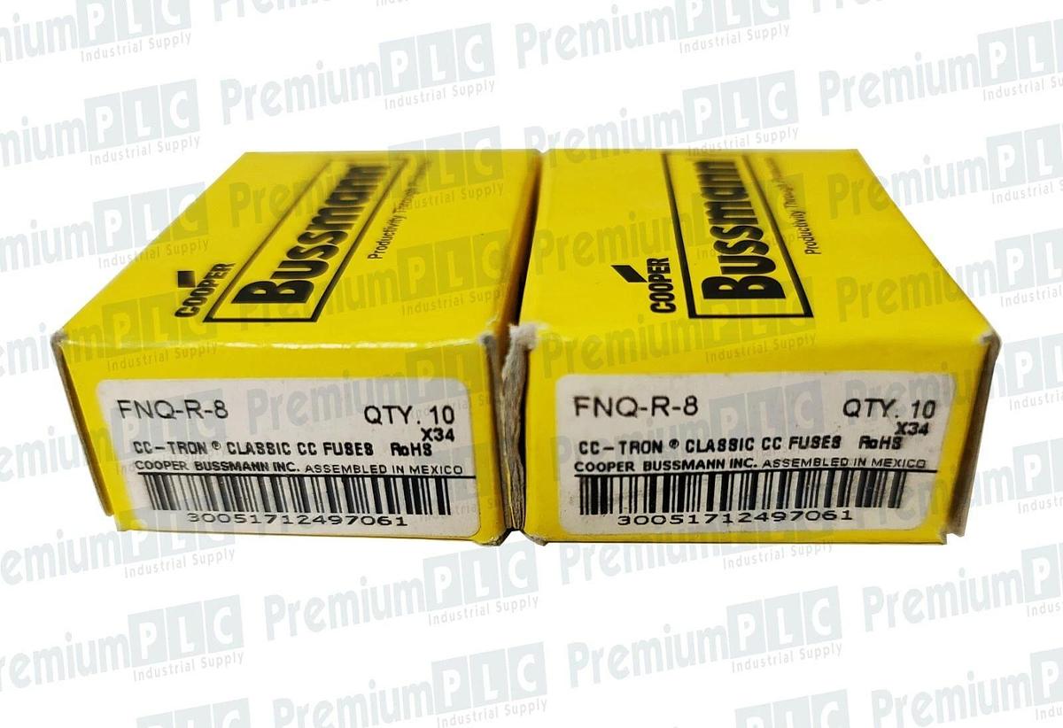Used LOT OF 20 COOPER BUSSMANN FNQ-R-8 CC-TRON FUSES CLASS CC 8AMP 600V ATQR8 NIB