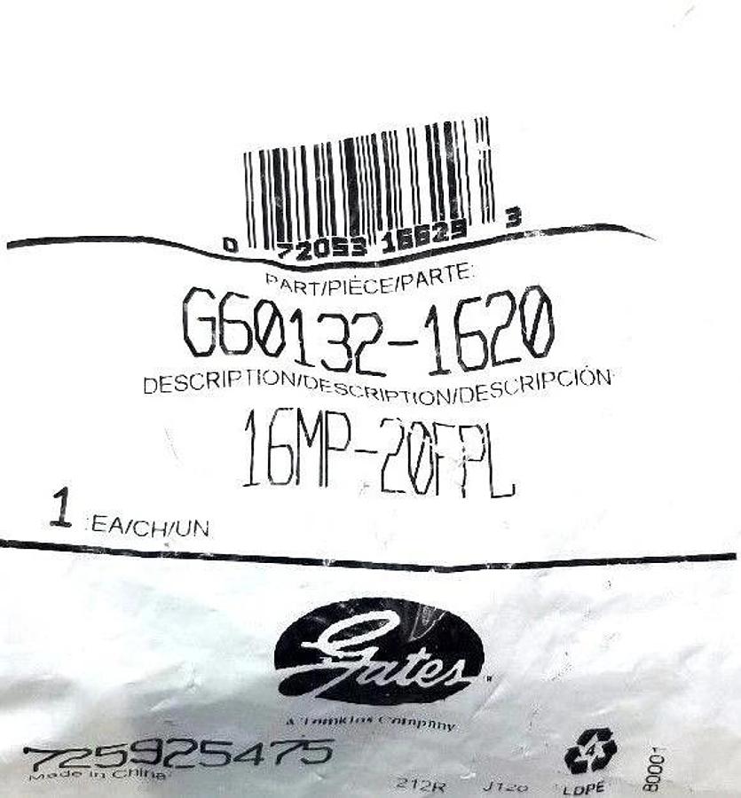 Used NEW GATES G60132-1620 ADAPTER G601321620, 16MP-20FPL