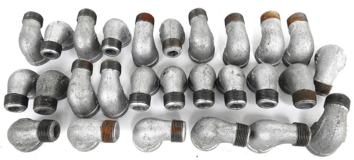 LOT OF 27 NEW GENERIC 3/4" GALVANIZED STREET ELBOWS