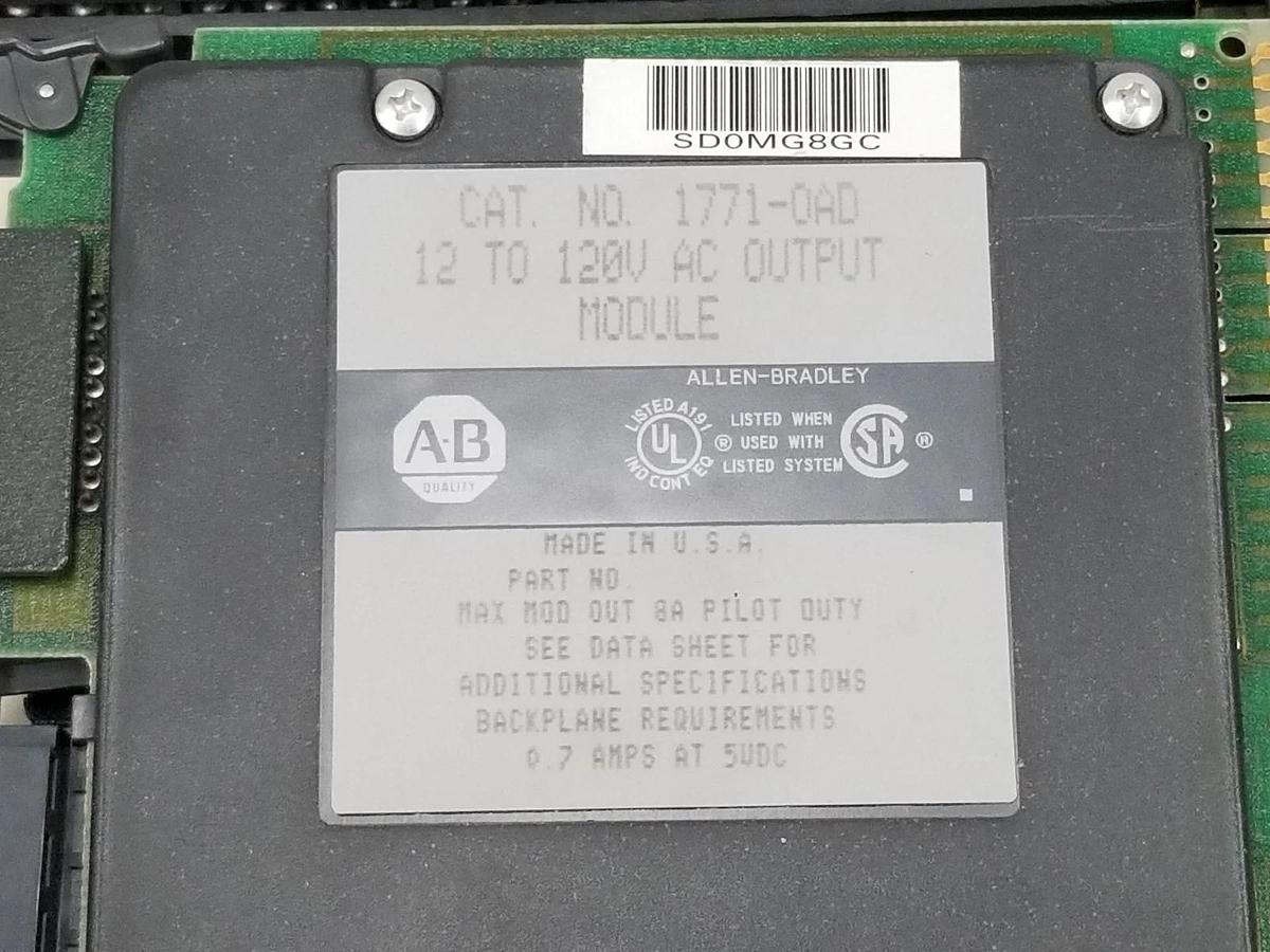 Used ALLEN-BRADLEY 1771-A3B1/B 12 SLOT I/O CHASSIS 1771A3B1 W/ 1771-P7 POWER SUPPLY