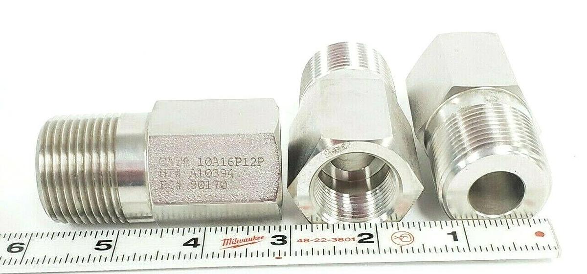 Used LOT OF 3 NEW BUTECH 10A16P12P ADAPTERS HT#: A10394 PO#: 90170