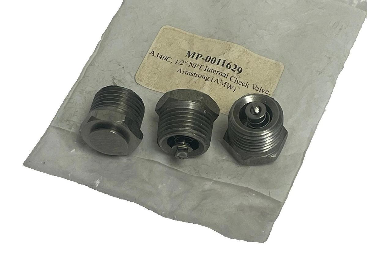 Lot of 3 Armstrong A340C Internal Check Valve 1/2" NPT MP-0011629 New Surplus