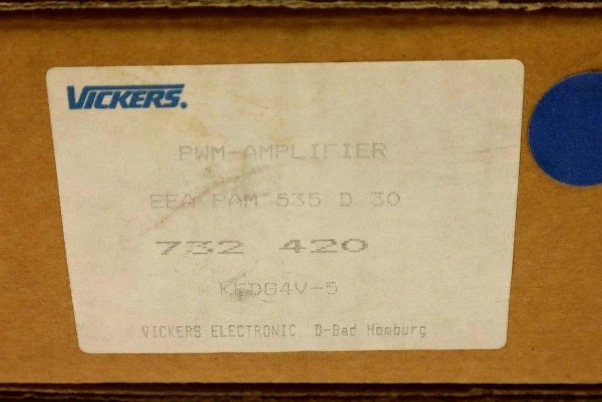Used VICKERS EEA-PAM-535-D-30 SERVO POWER AMPLIFIER 732420 KFDG4V-5 EEAPAM535D30 NIB