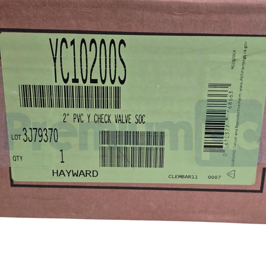 Used Hayward YC10200S 2" PVC Y-Check Valve w/FPM Seals, Socket x Socket, 150PSI 65gpm