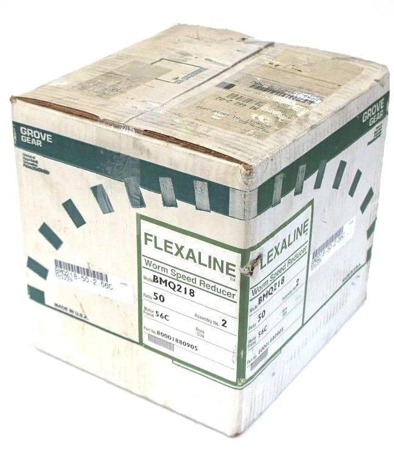 Used NIB GROVE GEAR BMQ218 FLEXALINE WORM SPEED REDUCER BMQ218-50-2-56C BMQ218-2
